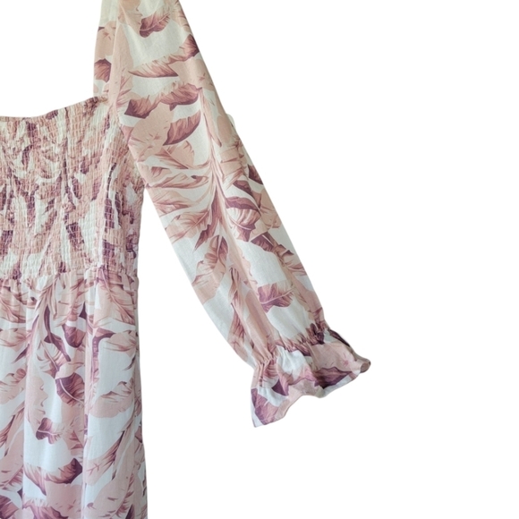 House of Harlow 1960 Sz M Tropical Floral Peasant Boho Midi Dress - Picture 9 of 15